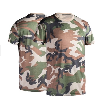 100٪ قطن ملابس عسكرية تكتيكية Ripstop Camo Army T قميص