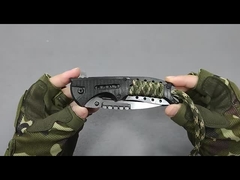 بيع بالجملة مخصص OEM الخروج التخييم الصيد البلاستيكية مقبض الحبل السوداء الفولاذية شفرة الجيب قابلة للطي