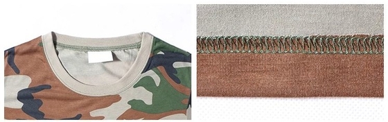 100٪ قطن ملابس عسكرية تكتيكية Ripstop Camo Army T قميص
