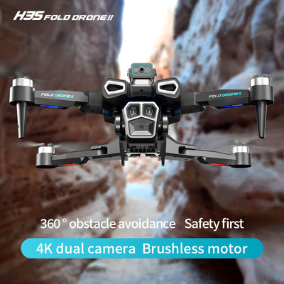 المهنية 4K HD ESC كاميرا مزدوجة ميني طائرة بدون طيار H35 التدفق الضوئي بدون فرشاة واي فاي رباعي الطائرة تجنب العقبات عن بعد